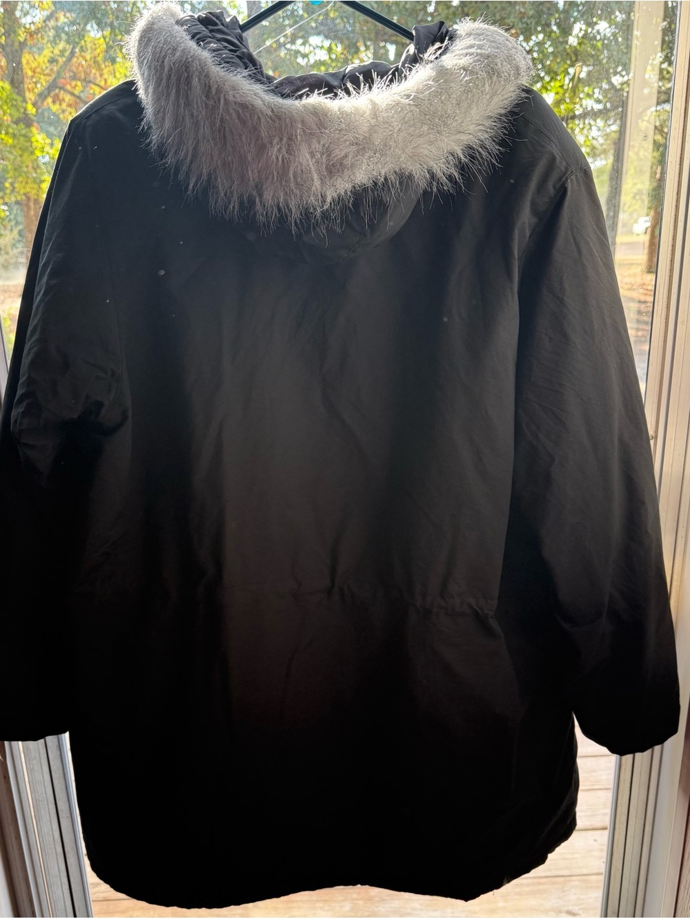 Bryant Park Vintage Women's Black Parka Coat with Faux Fur Trimmed Hood - Picture 4 of 9